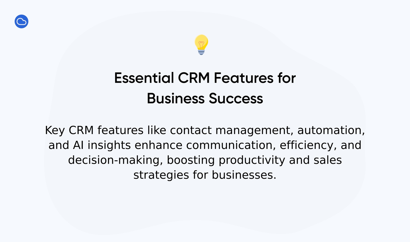 Key CRM features driving business advantages