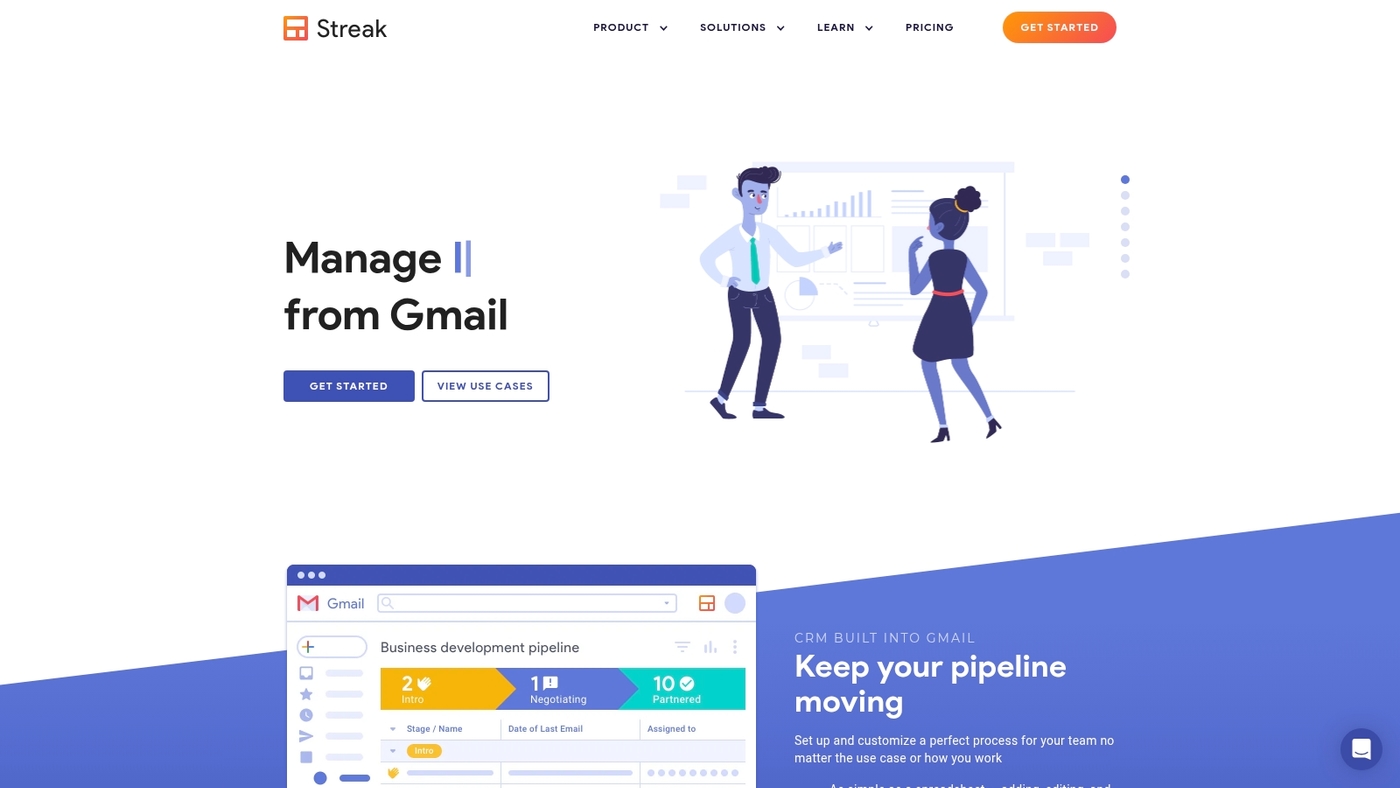 Screenshot of www.streak.com