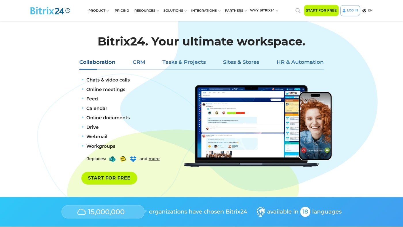 Screenshot of www.bitrix24.com